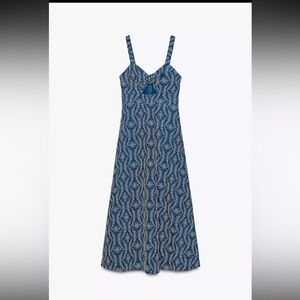 Zara Blue and White Maxi Dress
